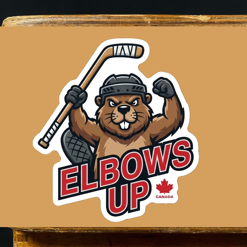 Elbows Up Canada Vinyl Sticker  Window Cling or Magnet with Laminate Coating in Various Sizes
