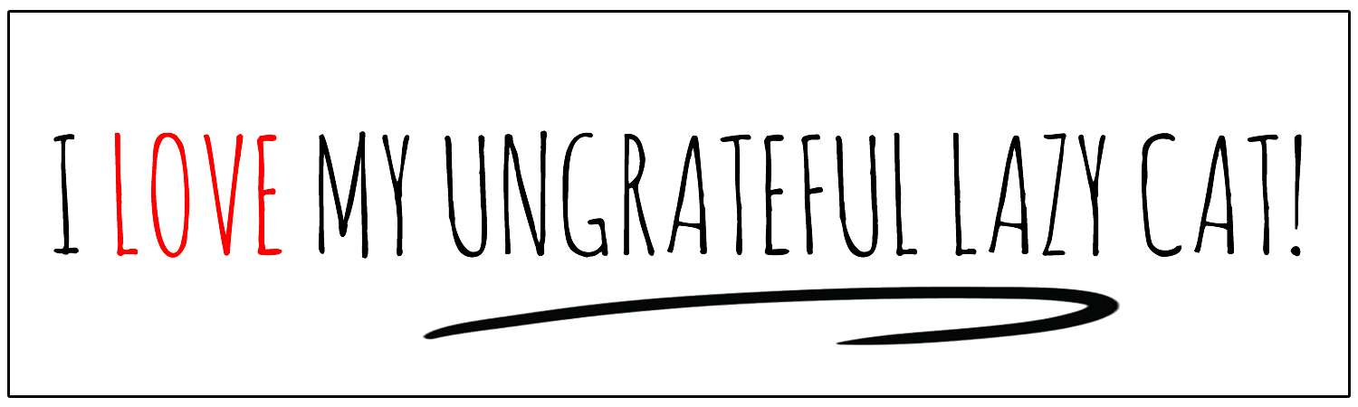 I Love My Ungrateful Lazy Cat Vinyl Sticker, Window Cling or Magnet in UV Laminate Coating