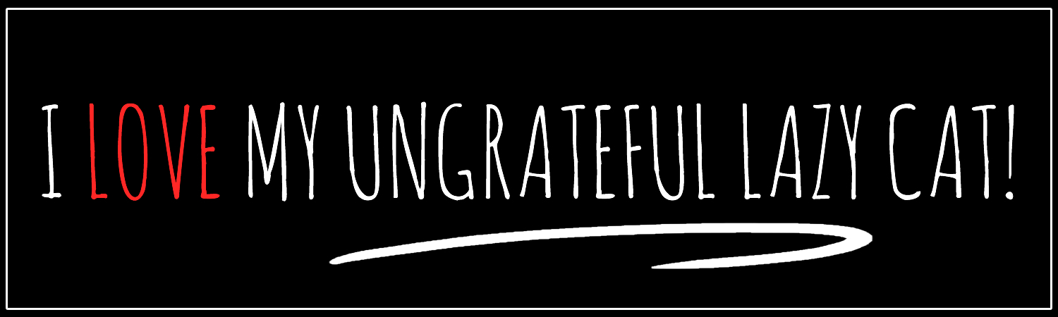 I Love My Ungrateful Lazy Cat Vinyl Sticker, Window Cling or Magnet in UV Laminate Coating