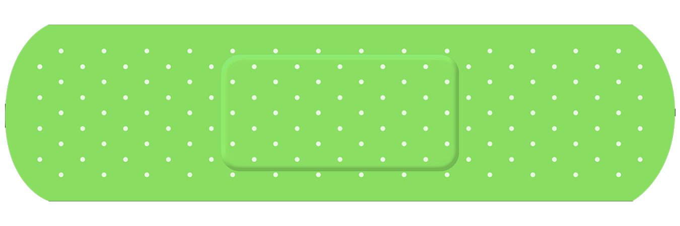 Bandage Lime Vinyl Bumper Sticker, Window Cling or Bumper Sticker Magnet in UV Laminate Coating