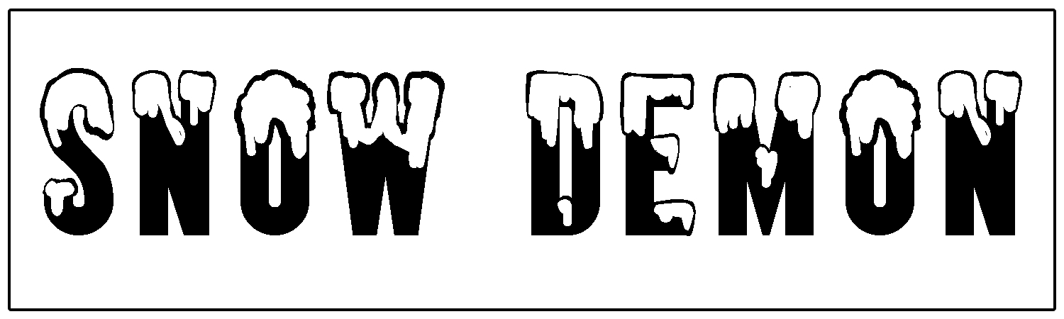  Snow Demon  Vinyl Bumper Sticker  Window Cling or Bumper Sticker Magnet in UV Laminate Coating