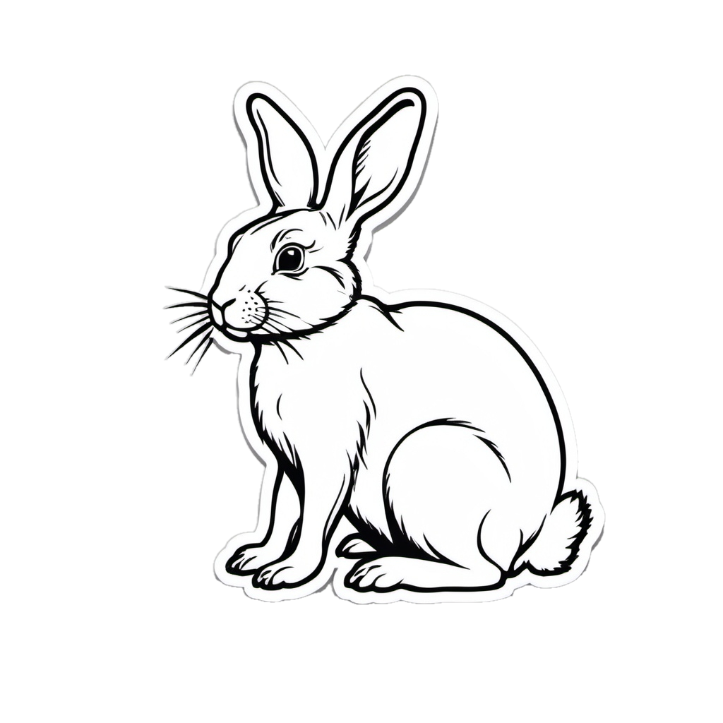 Rabbit Vinyl Bumper Sticker  Window Cling or Bumper Sticker Magnet in UV Laminate Coating