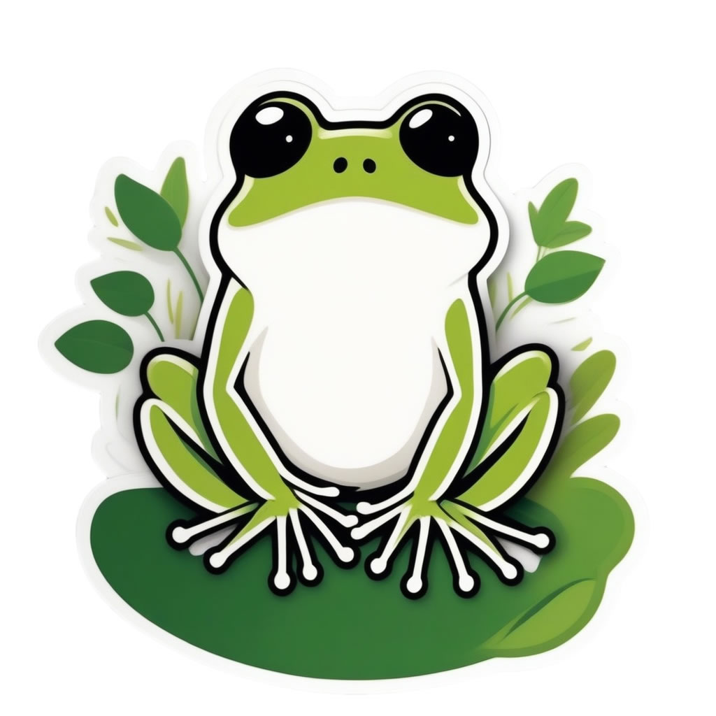 Frog Vinyl Bumper Sticker  Window Cling or Bumper Sticker Magnet in UV Laminate Coating