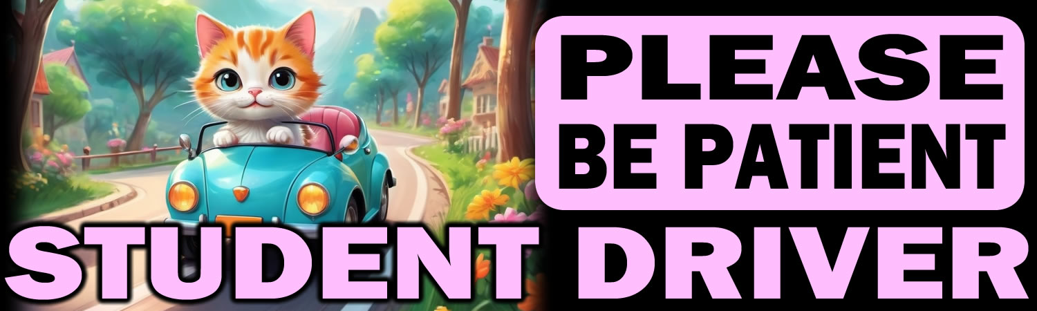 Please be Patient Student Driver Vinyl Bumper Sticker  Window Cling or Bumper Sticker Magnet in UV Laminate Coating