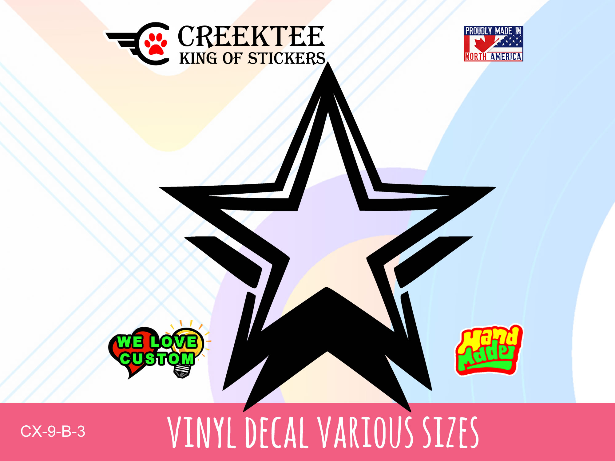 Star Outline Vinyl Decal Various Sizes