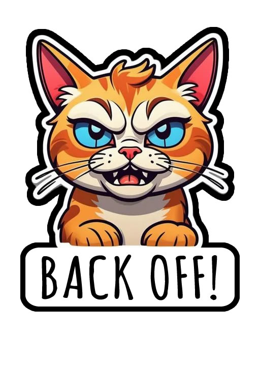 Back Off  Die Cut Vinyl Sticker  Window Cling or Magnet with Laminate Coating in Various Sizes