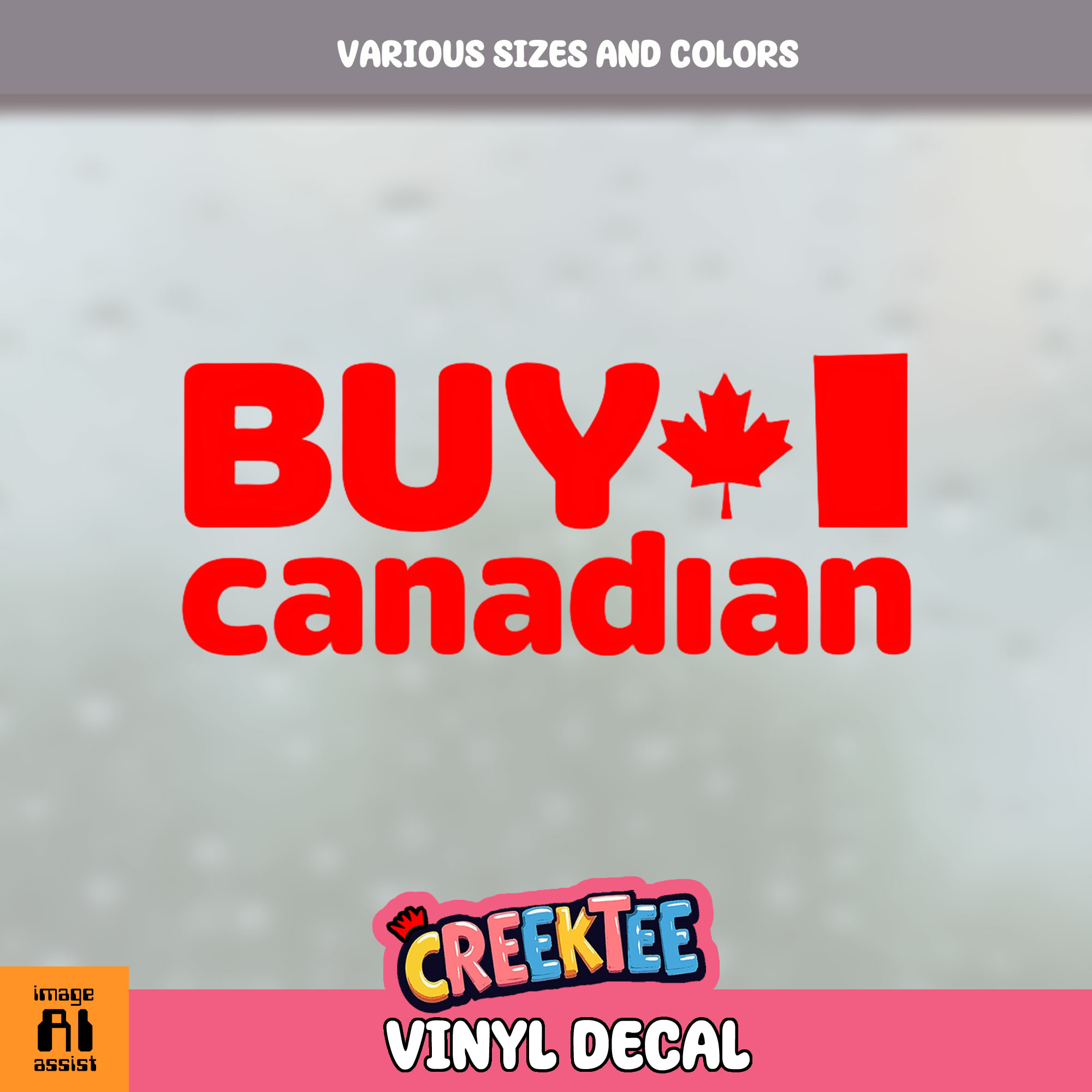 Buy Canadian Vinyl Decal In Various Colors  Chrome Colors and Various Sizes