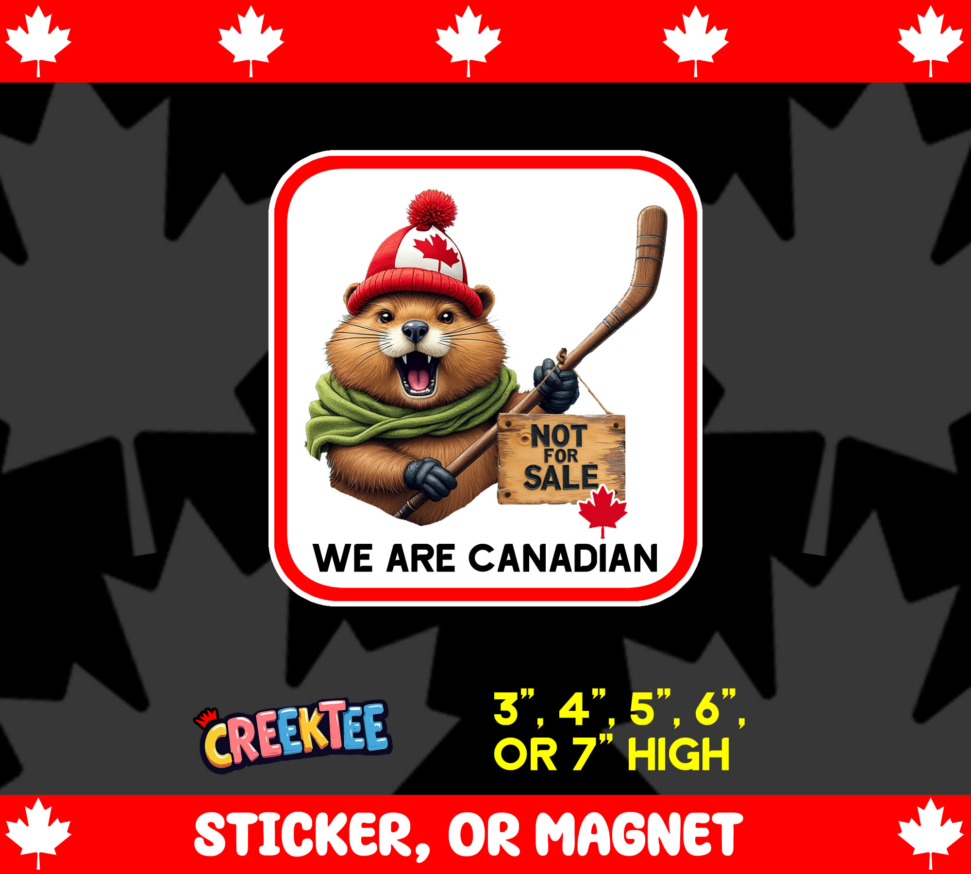We Are Canadian Vinyl Sticker  Window Cling or Magnet with Laminate Coating in Various Sizes
