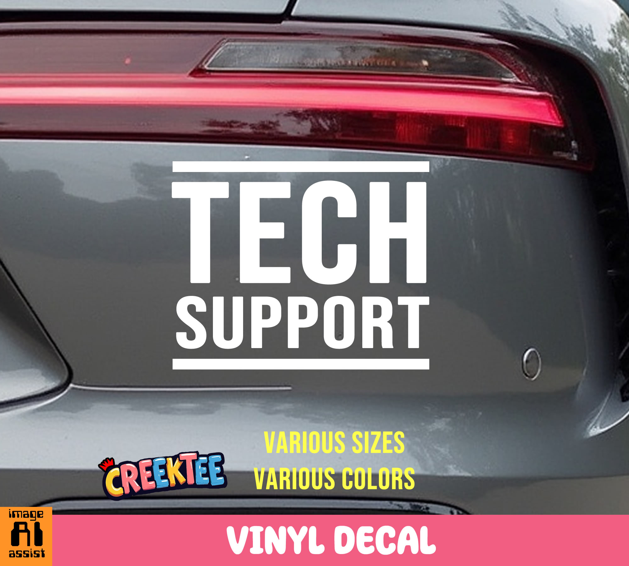 Tech Support Vinyl Decal In Various Colors  Chrome Colors and Various Sizes