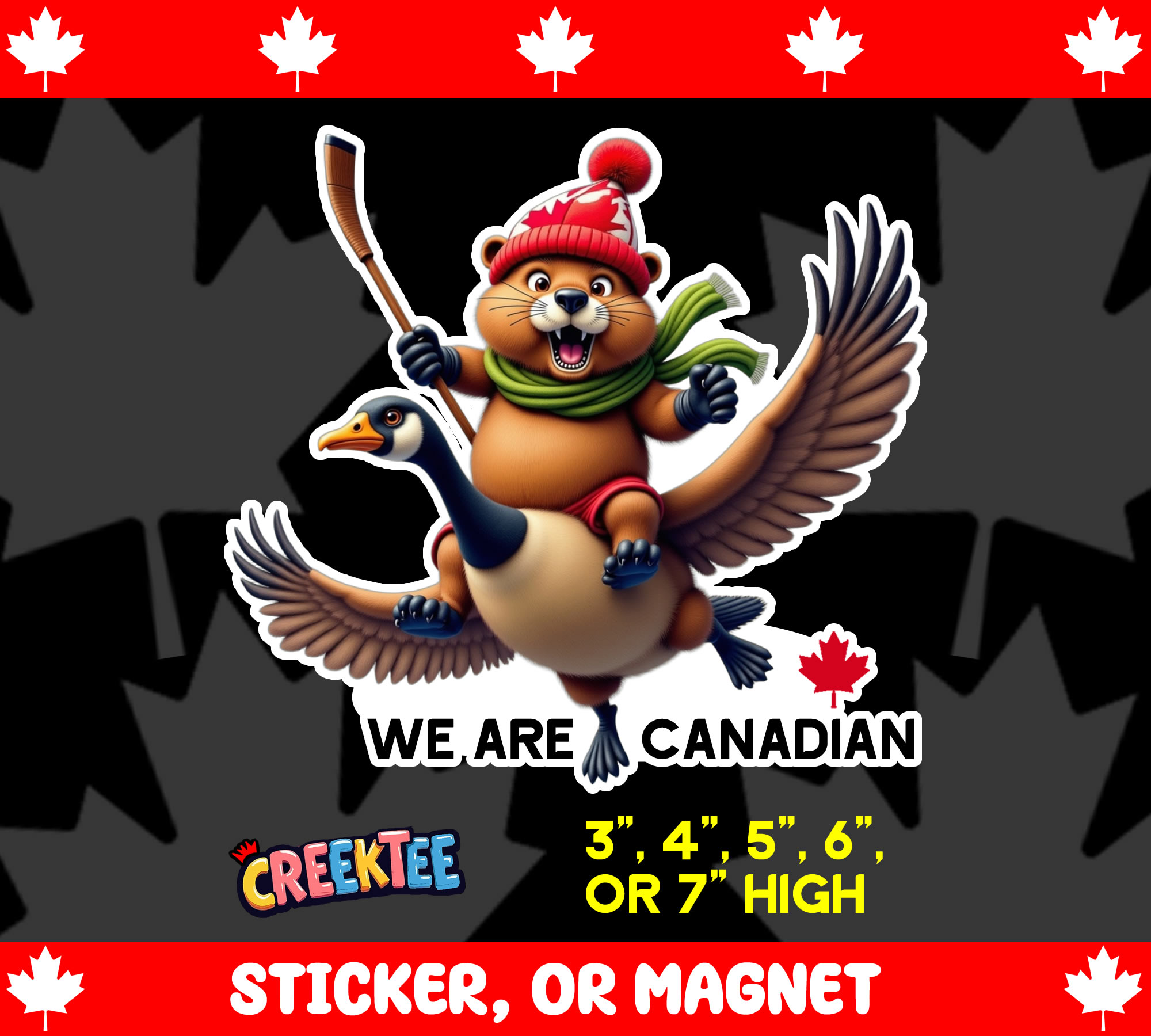 We Are Canadian Die Cut Vinyl Sticker  Window Cling or Magnet with Laminate Coating in Various Sizes