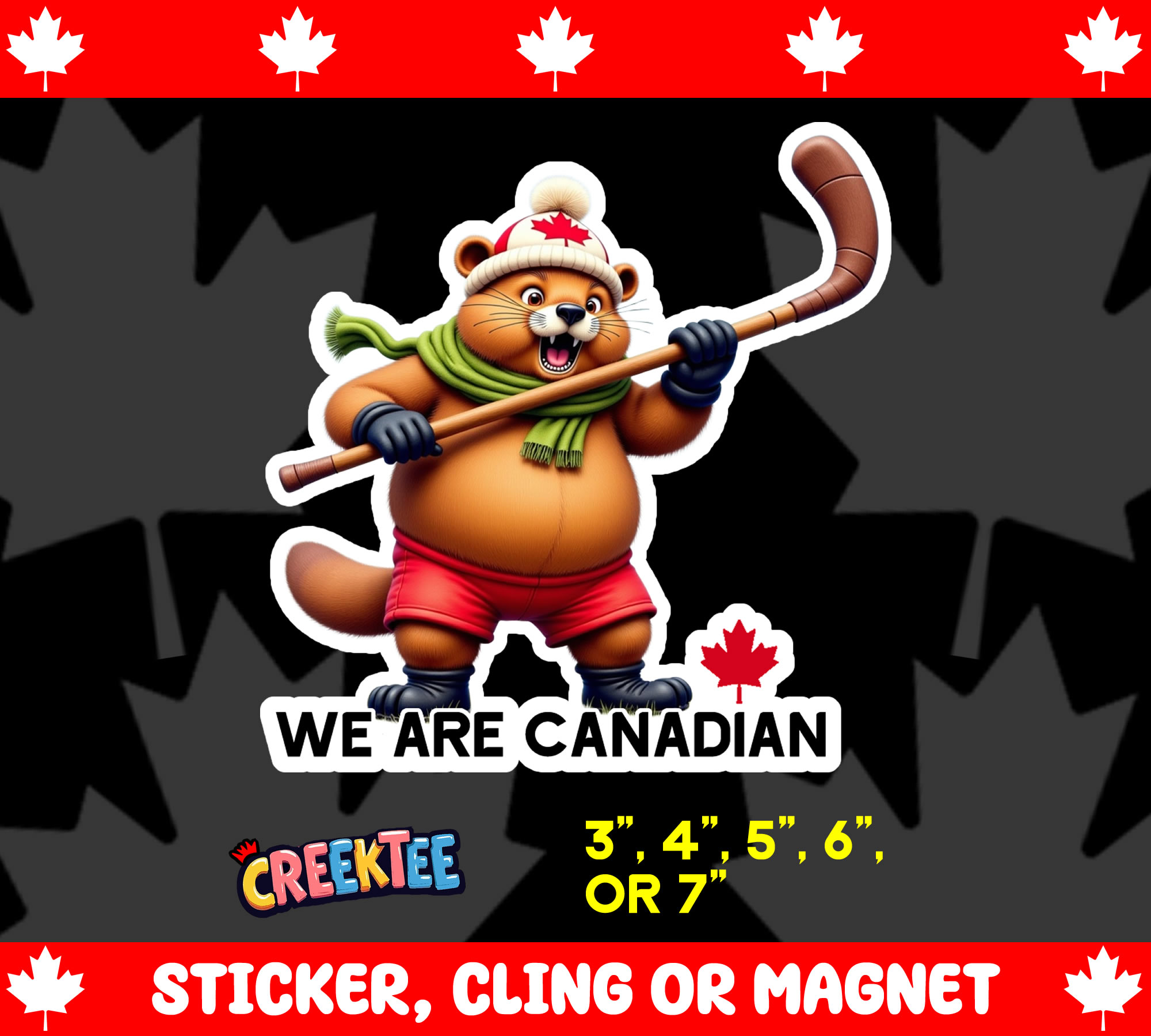 We Are Canadian Die Cut Vinyl Sticker  Window Cling or Magnet with Laminate Coating in Various Sizes