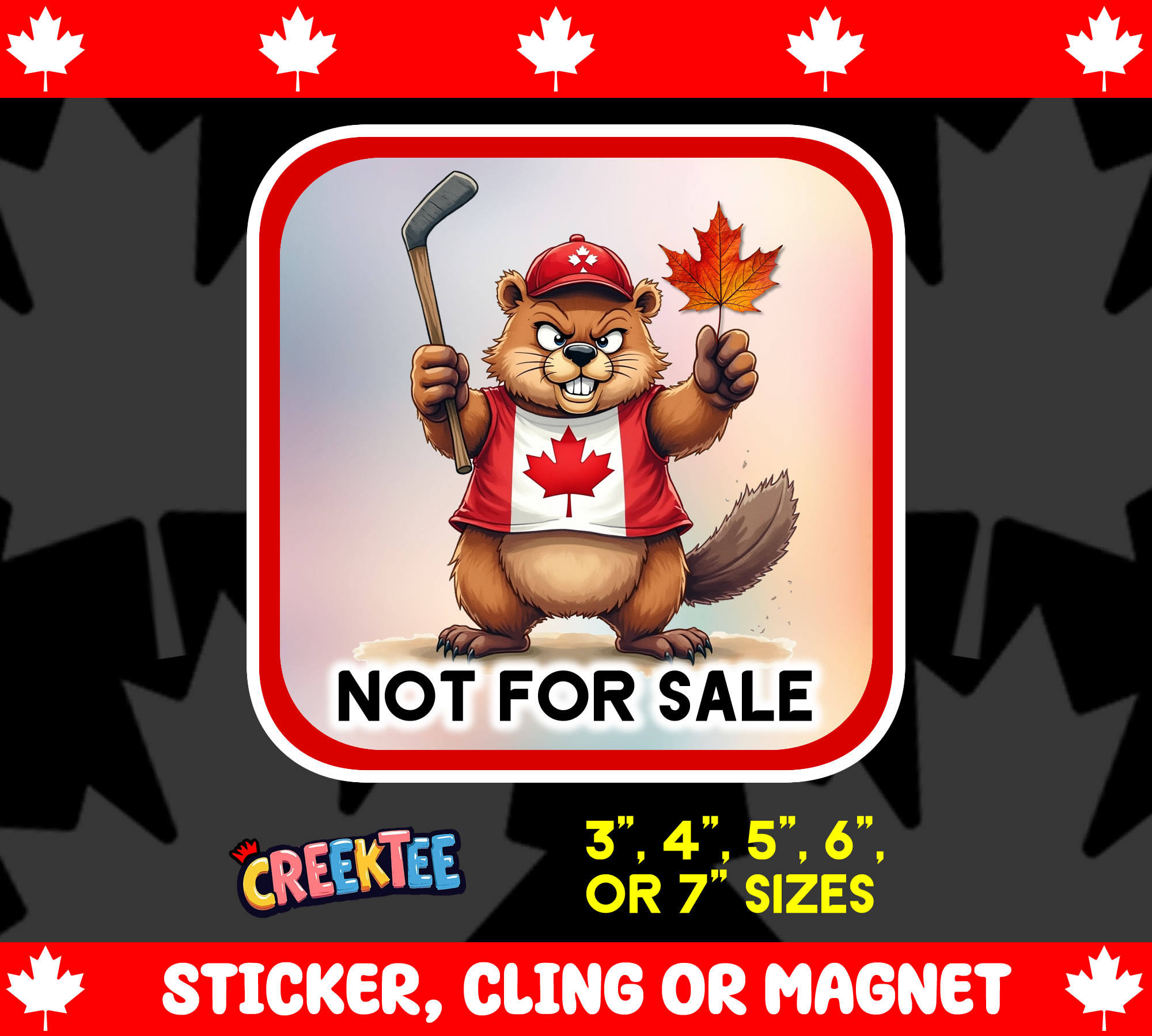 Canada is Not for Sale Vinyl Sticker  Window Cling or Magnet with Laminate Coating in Various Sizes
