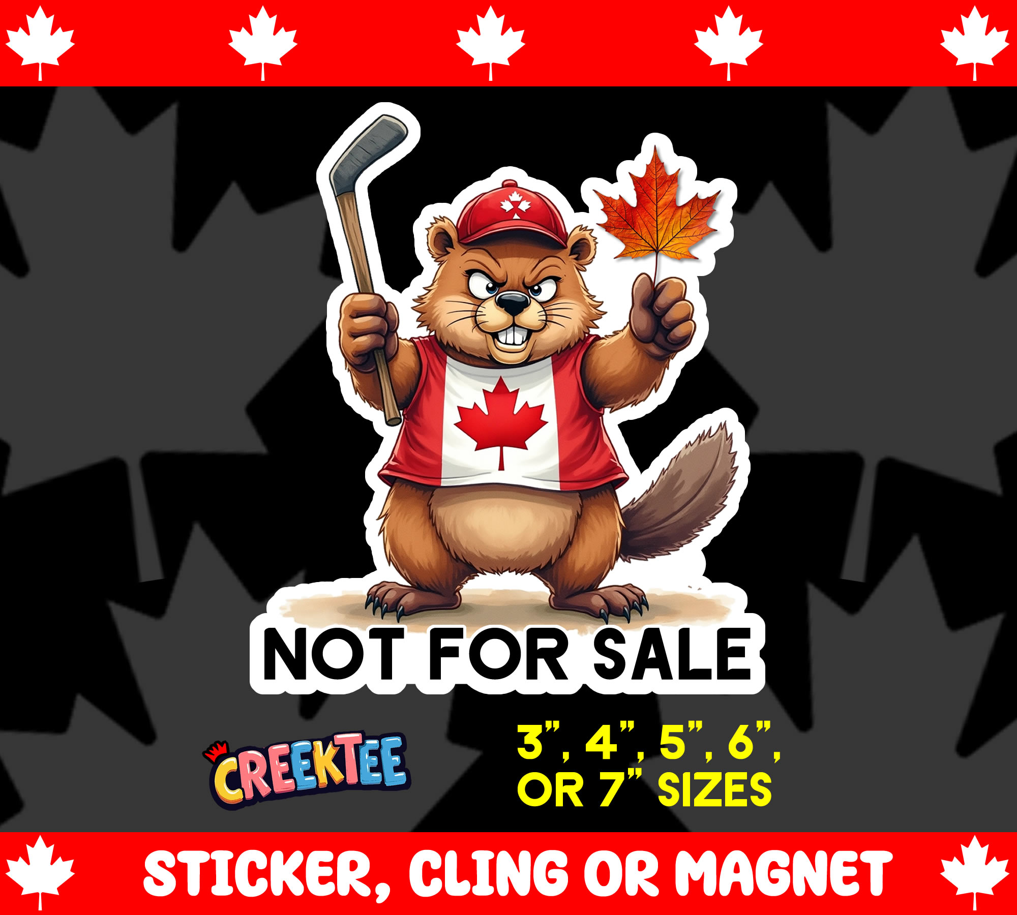 Canada is Not for Sale Die Cut Vinyl Sticker  Window Cling or Magnet with Laminate Coating in Various Sizes