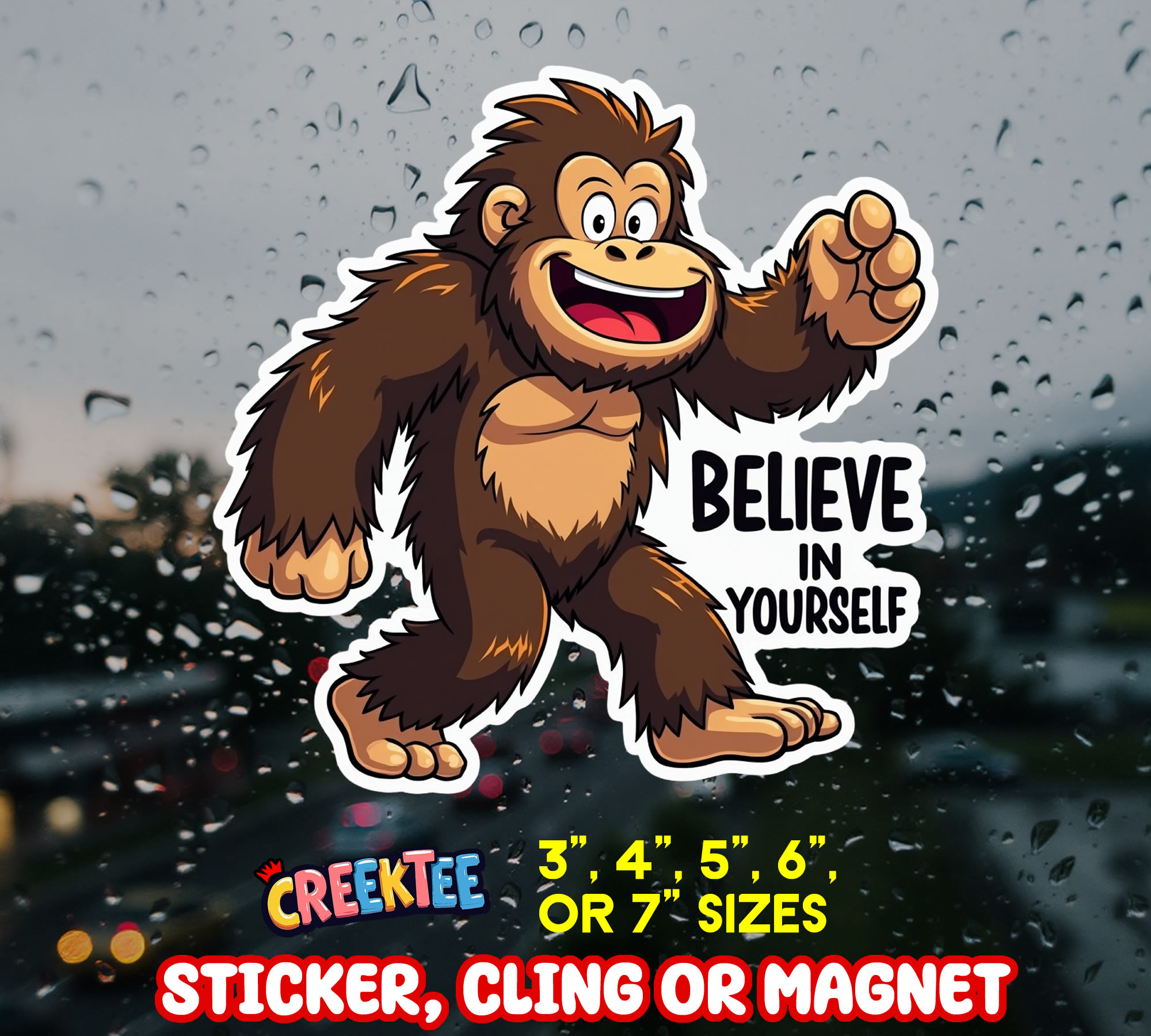 Believe in Yourself Die Cut Vinyl Sticker  Window Cling or Magnet with Laminate Coating in Various Sizes
