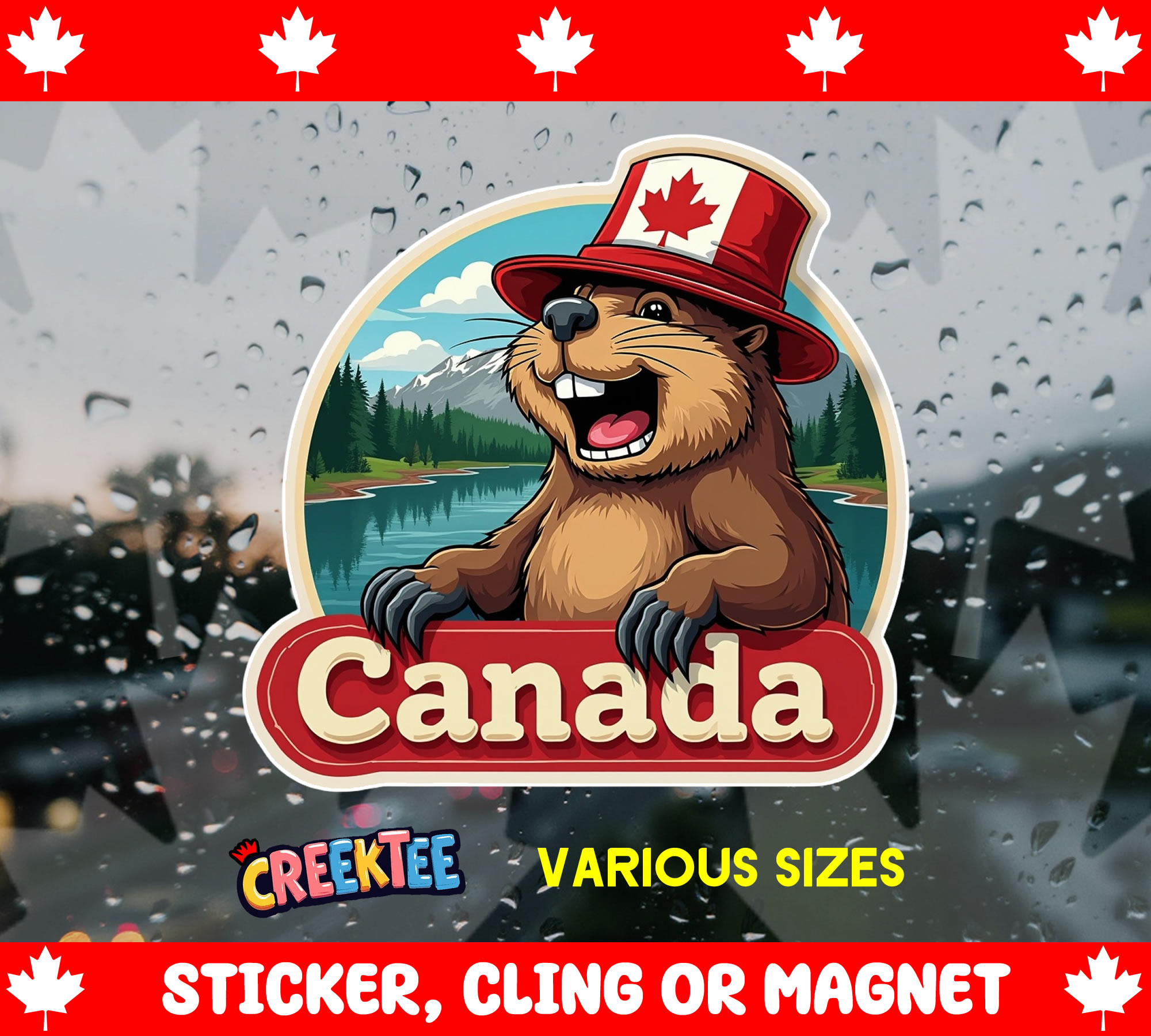 Canada Die Cut Vinyl Sticker  Window Cling or Magnet with Laminate Coating in Various Sizes