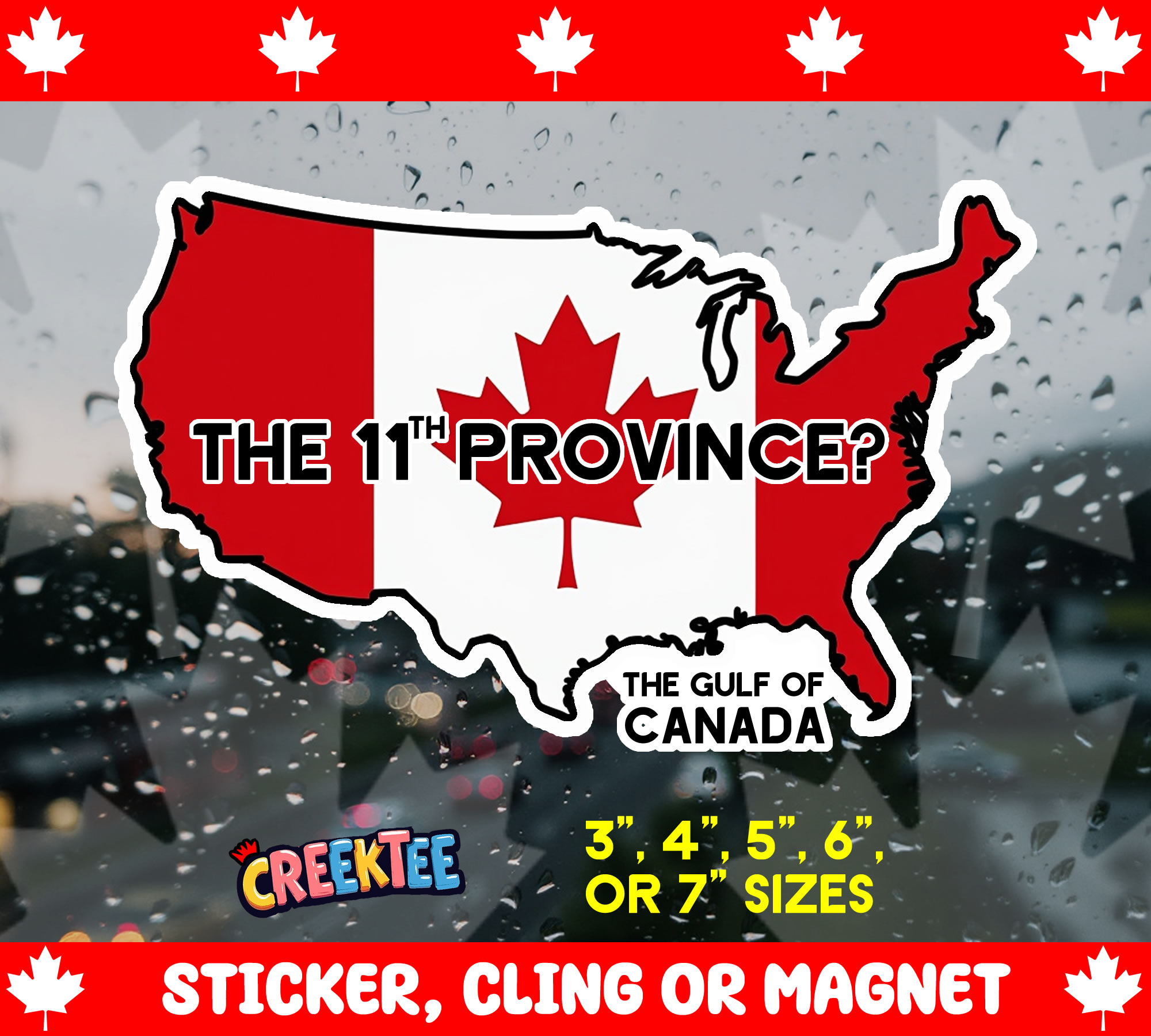 The 11th Province  Die Cut Vinyl Sticker  Window Cling or Magnet with Laminate Coating in Various Sizes