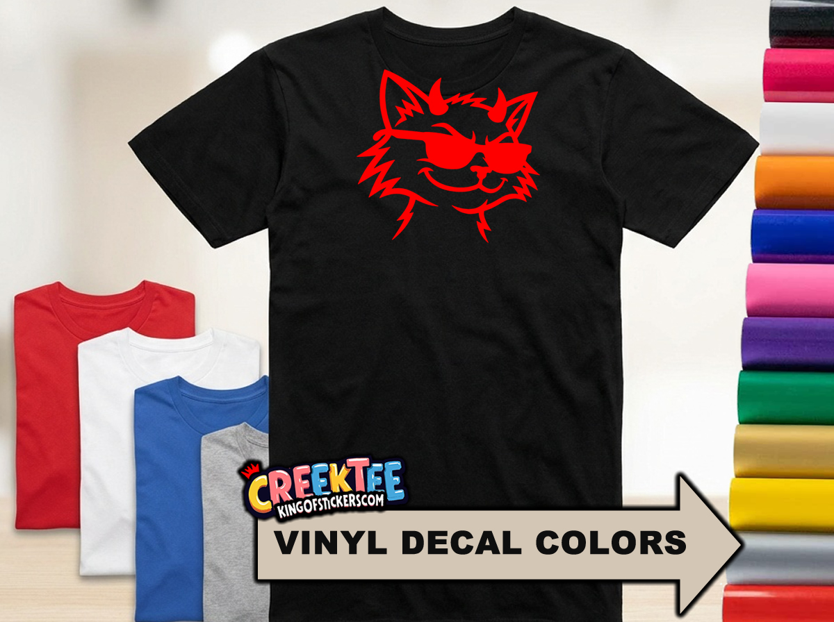 Cool Evil Cat HTV Vinyl Tees 
